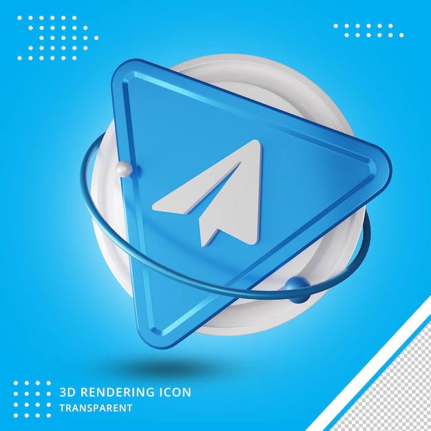 Telegram Social media Telegram icono renderizado 3d