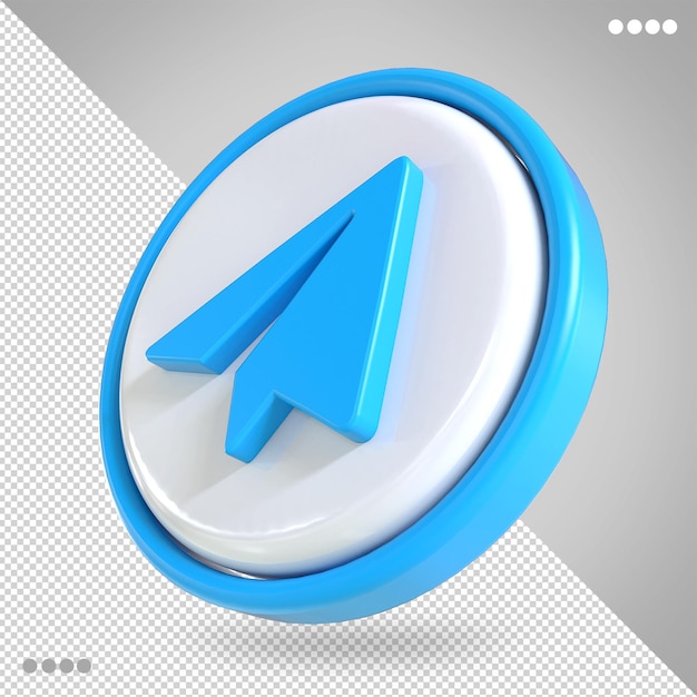 Telegrama icono 3d redes sociales