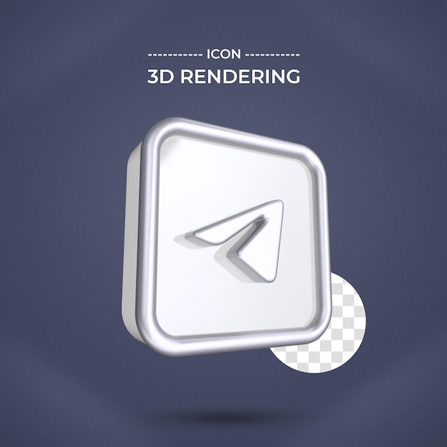 Telegrama icono 3d renderizado fondo transparente