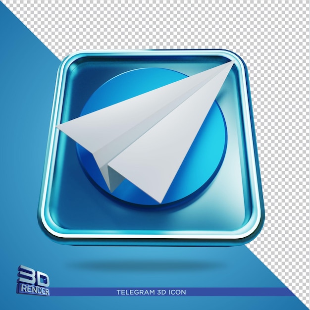 Telegramm 3D-Rendering-Symbol isoliert