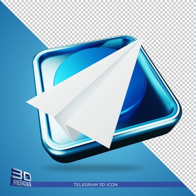 Telegramm 3D-Rendering-Symbol isoliert
