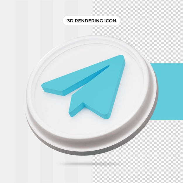 Telegramm-3D-Rendering-Symbol