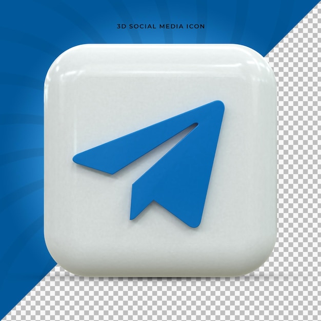 Telegramm buntes glänzendes 3d-logo und social media 3d-icon-design