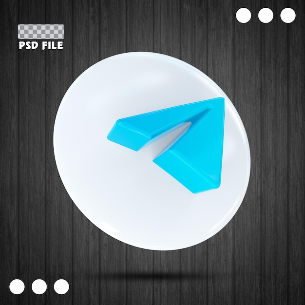 Telegramm-Logo-Symbol 3d Social Media im modernen Stil