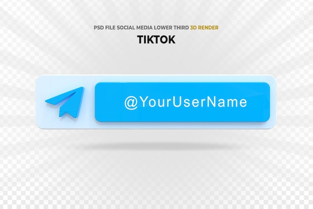Telegramm-Logos Social Media im unteren Drittel 3D-Rendering