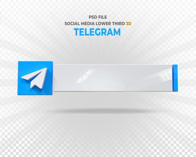 Telegramm social-media-logos unteres drittel banner 3d-rendering