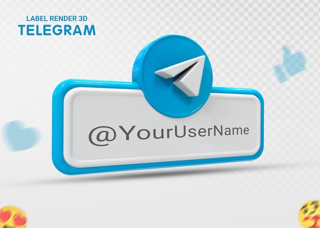 Telegramm Social Media Symbol Logo unteres drittes Webbanner 3D-Design rendern
