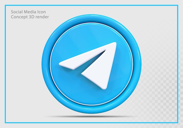 Telegramm-symbol 3d render modern