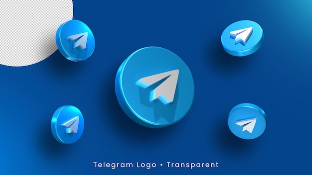 Télégramme 3D logo télégramme icône backgorund