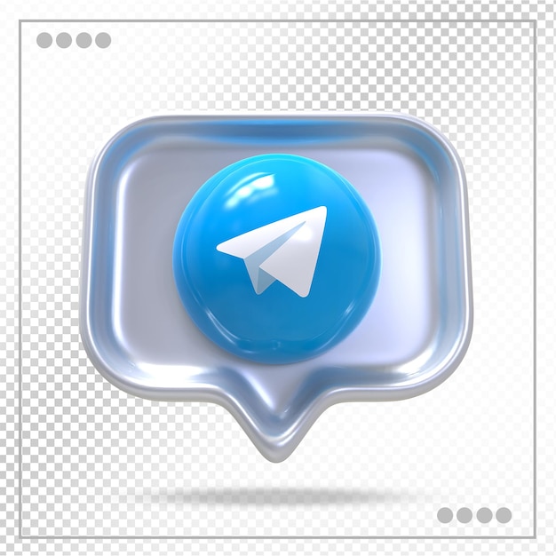 Telegrammlogo 3d mit silbernen Stilen