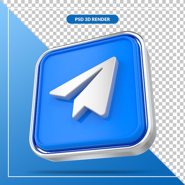 Telegrammsymbol Social Media 3D
