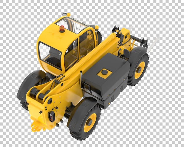 Telehandler dengan latar belakang transparan ilustrasi render 3D