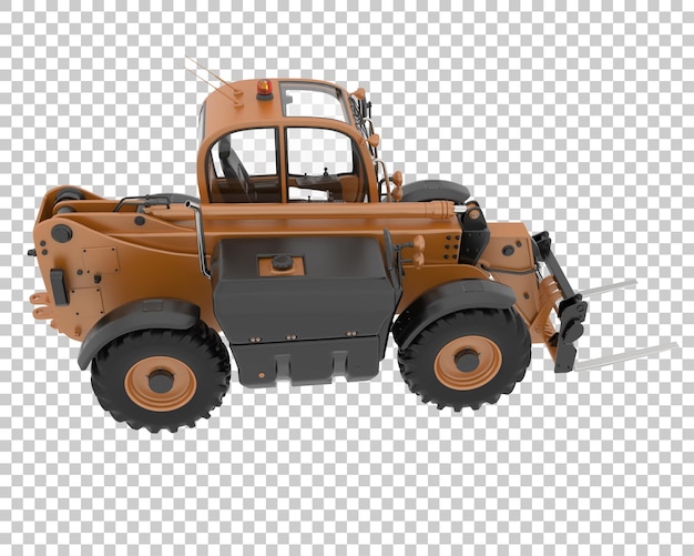 telehandler on transparent background 3d rendering illustration