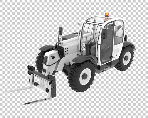 telehandler on transparent background 3d rendering illustration