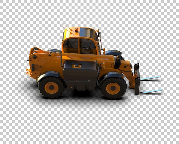 Telehandler terisolasi pada latar belakang render 3D ilustrasi