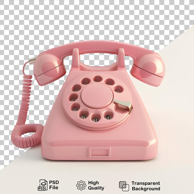 PSD un téléphone 3d rétro de style dessin animé isolé sur un fond transparent