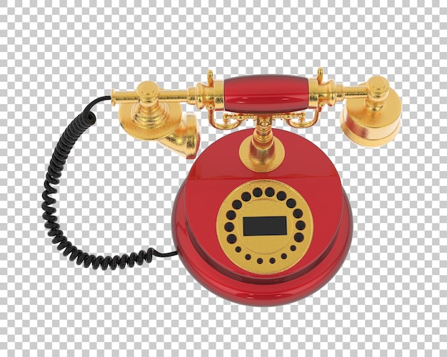 PSD téléphone à cordon classique isolé sur fond transparent illustration du rendu 3d