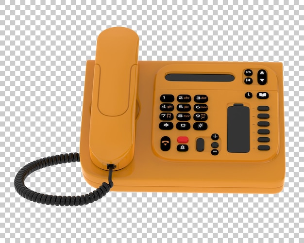 Téléphone à cordon isolé sur fond transparent illustration du rendu 3d