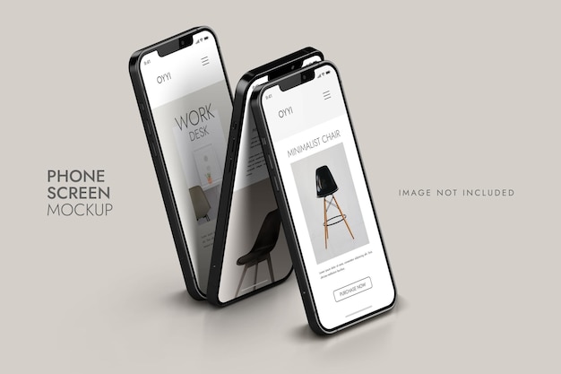 Téléphone et écran - Maquette de présentation de l'application UI UX