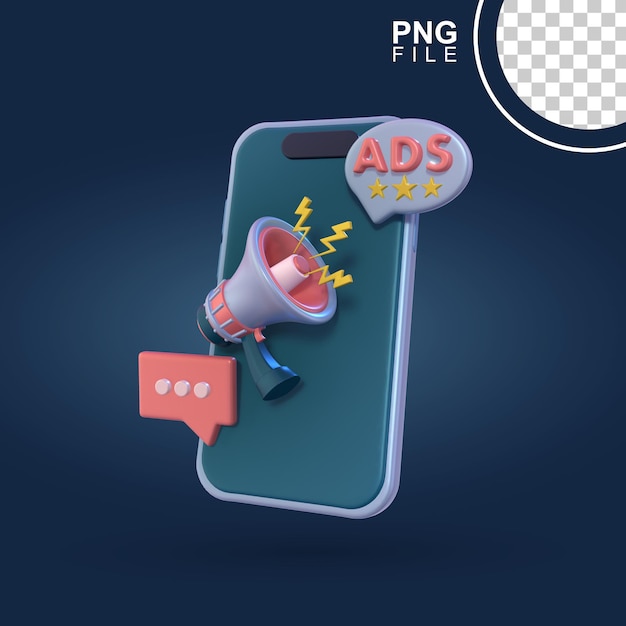 PSD téléphone avec haut-parleur publicitaire 3d