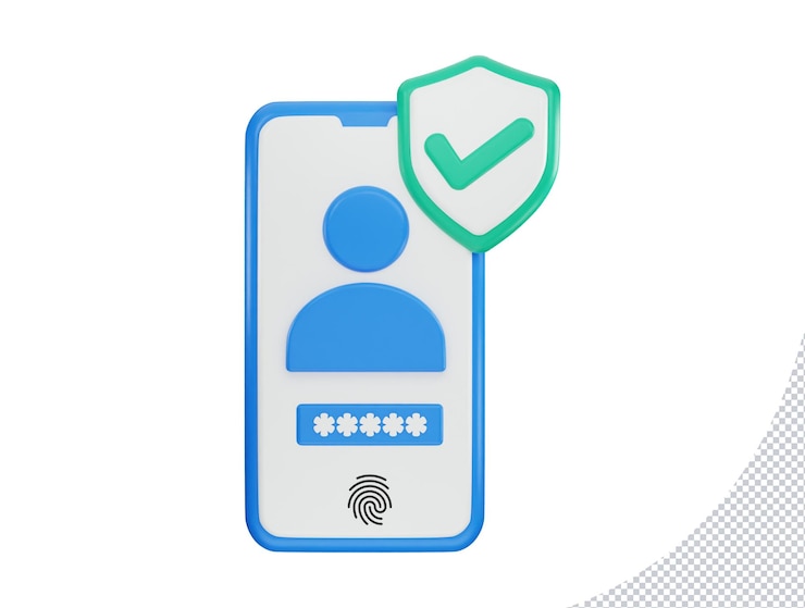 PSD téléphone avec icône vérifiée par l'utilisateur illustration vectorielle de rendu 3d