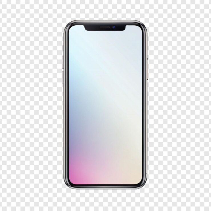 PSD téléphone isolé sur fond transparent