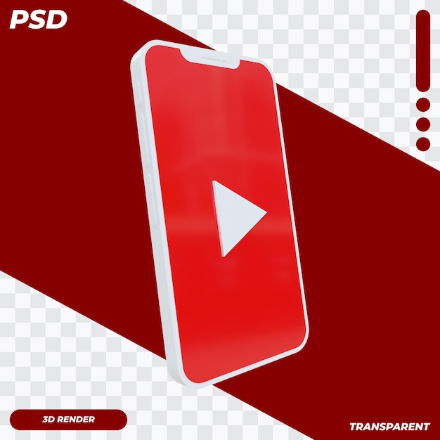 Téléphone Mobile 3d Avec Icône Youtube