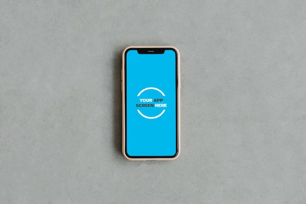 PSD un téléphone samsung bleu avec un logo blanc sur le devant.