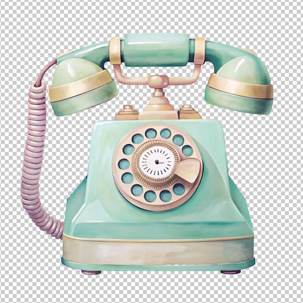 PSD téléphone vintage sur fond transparent