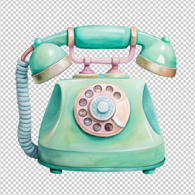 PSD téléphone vintage sur fond transparent