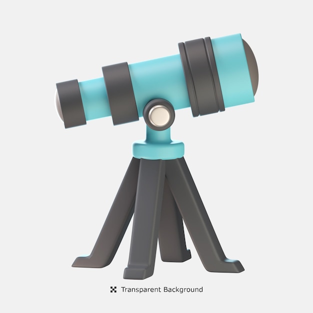 PSD télescope, 3d, icône, illustration