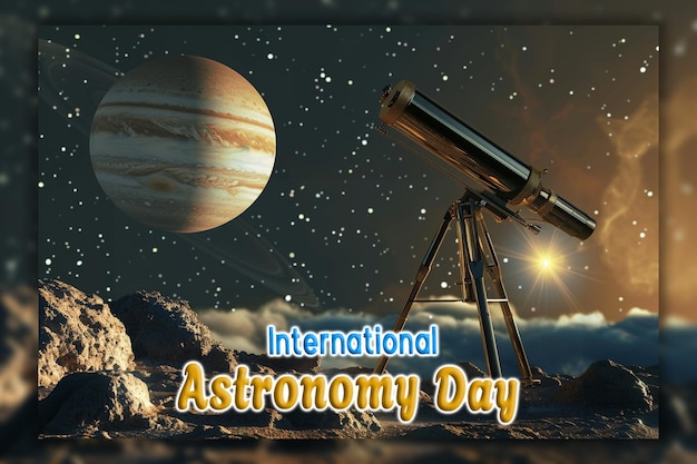 Télescope De La Journée Internationale De L'astronomie Observant Le Ciel Et L'étoile Filante En Arrière-plan