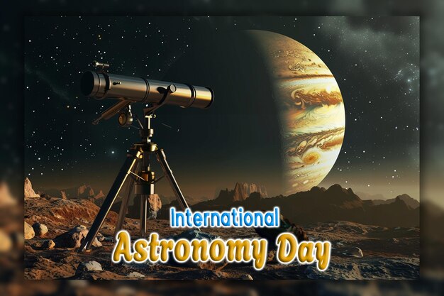 PSD telescopio del día internacional de la astronomía observando el cielo y el fondo de las estrellas cadentes