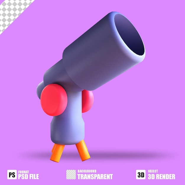 Telescopio de icono 3D para la educación