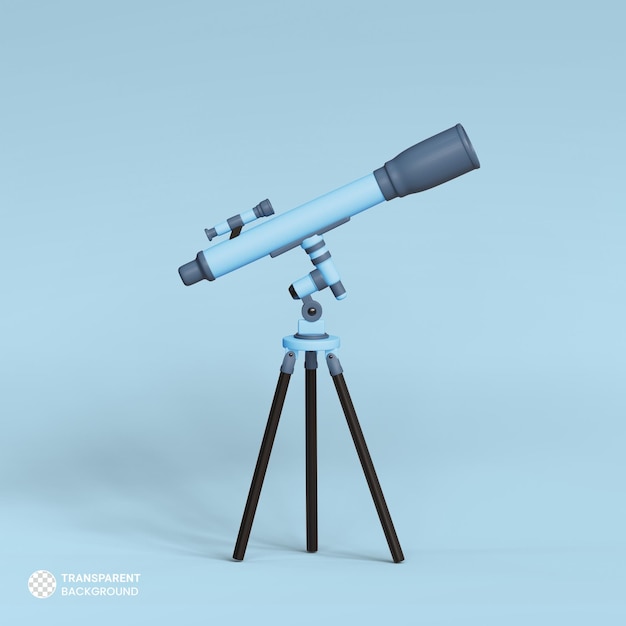 Teleskop-Symbol isolierte 3D-Darstellung