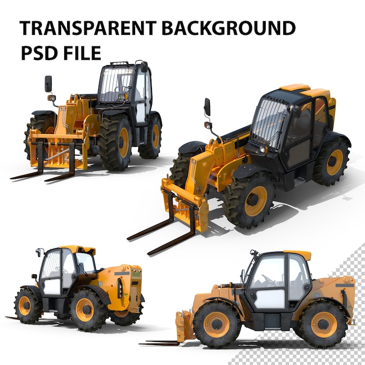 PSD teleskopischer gabelstapler png