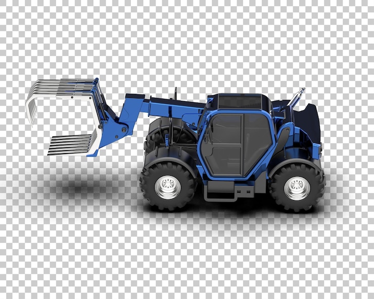 PSD teleskopischer handler isoliert auf dem hintergrund 3d-rendering-illustration