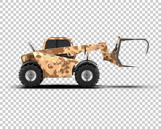 Teleskopischer Handler isoliert auf dem Hintergrund 3D-Rendering-Illustration