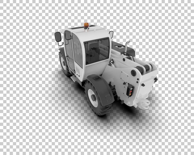 Teleskopischer Handler isoliert auf dem Hintergrund 3D-Rendering-Illustration
