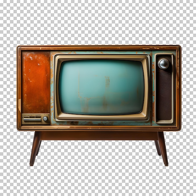 Televisão antiga isolada em fundo transparente
