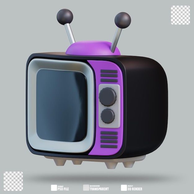 PSD televisão de ilustração 3d 2