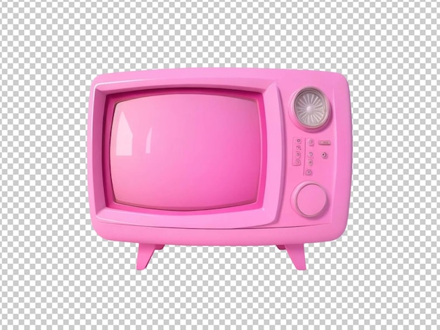 Televisão vintage rosa 3d