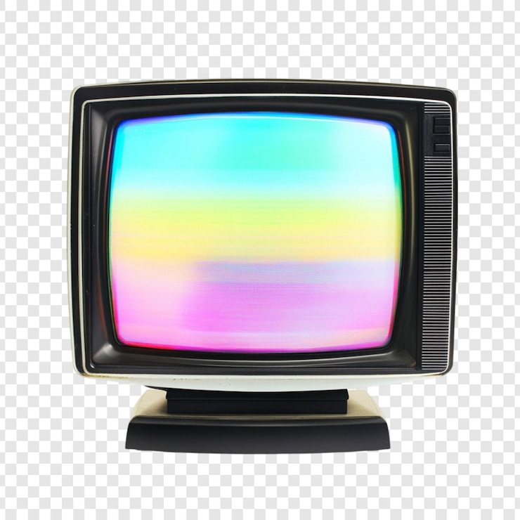 PSD televisión antigua estática colores del arco iris nostálgico retro