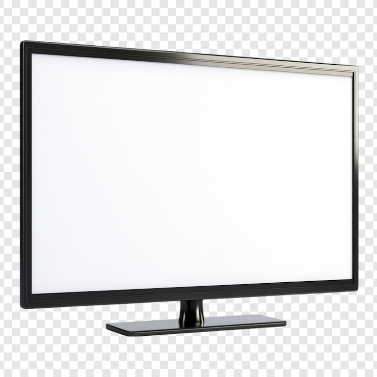 PSD televisión moderna de pantalla plana pantalla en blanco lista para transmitir películas, programas o juegos