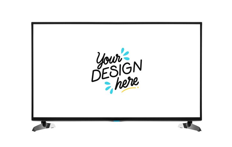 PSD television screen with your design here text