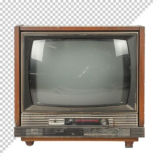 PSD televisión vintage viejo fotorrealista tv crt día de televisión en el fondo aislado