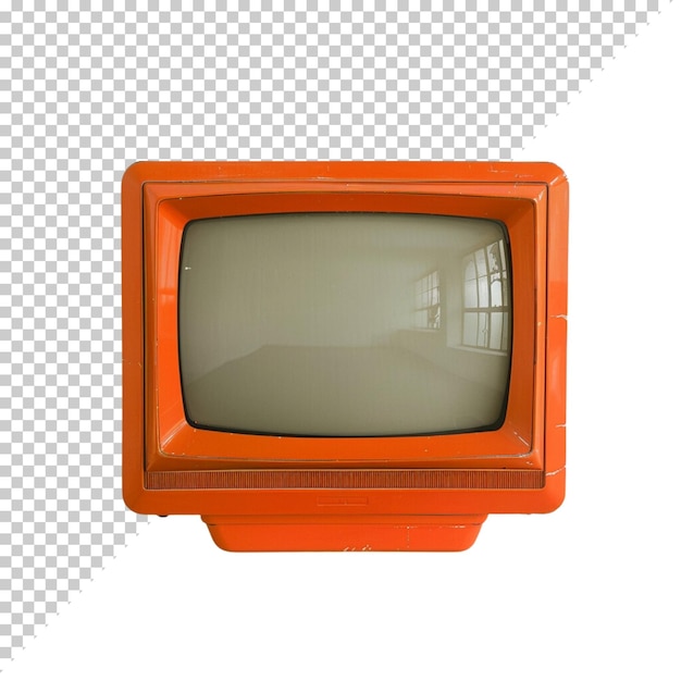 Televisión vintage viejo fotorrealista tv crt día de televisión en el fondo aislado