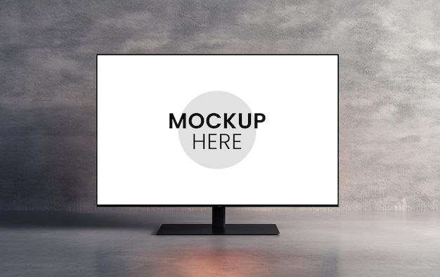 Televisione sottile Mockup Installazione a parete Interiore elegante e moderno