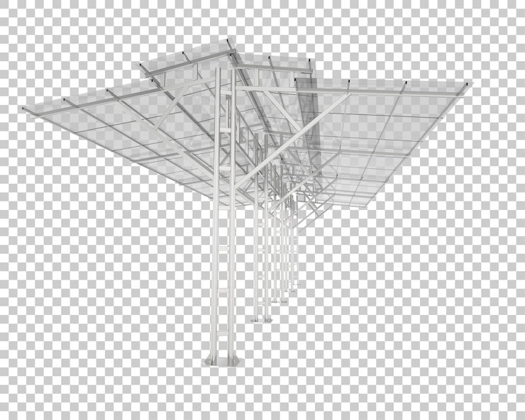 PSD telhado de estacionamento isolado na ilustração de renderização 3d de fundo transparente