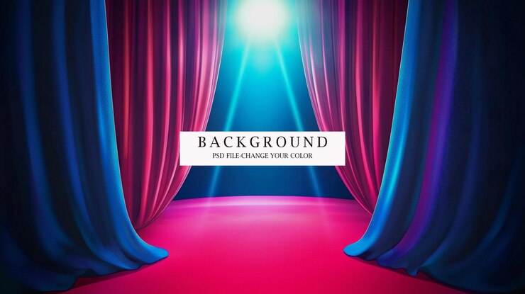 PSD telón de fondo de la fiesta de la alfombra roja para la fotografía escenario de iluminación decoraciones psd